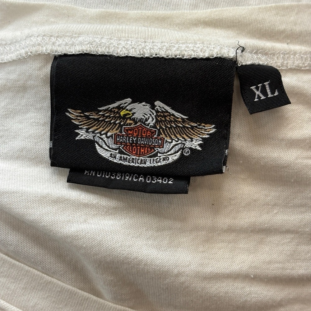 Vintage Harley Davidson Womens XL Rime stone Shirt Motorcycle Dagger Rose - Picture 4 of 16